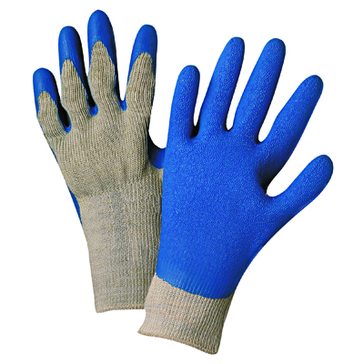 Anchor Brand Latex Coated Gloves 6030, Gray/Blue, Small