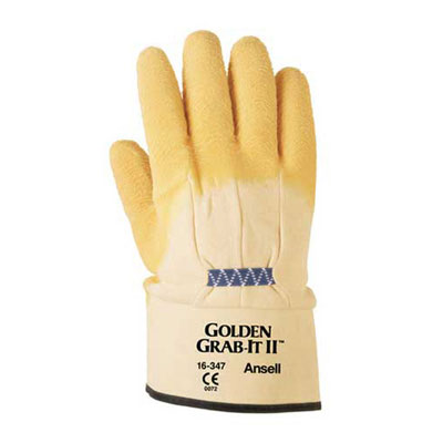 AnsellPro Golden Grab-It II Heavy-Duty Work Gloves, Size