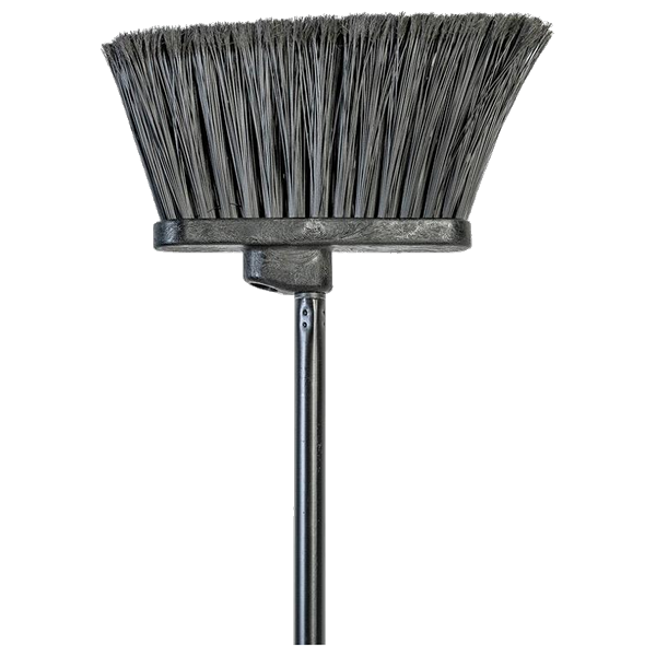 10" Duo-Angle Angle Broom -  Black - 48" Metal