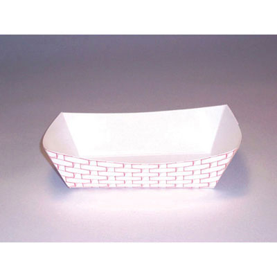 Boardwalk Paper Food Baskets, 2.5lb Capacity, Red/White