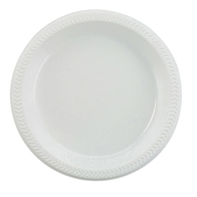 Boardwalk Plastic Plates, 6 Inches, White, Round, 125/Pack