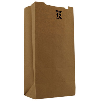 General 12# Paper Bag, Heavy-Duty, Brown Kraft,