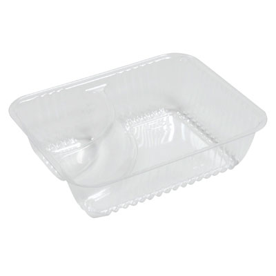 Dart ClearPac Small Nacho Tray, 2-Compartments, Clear,