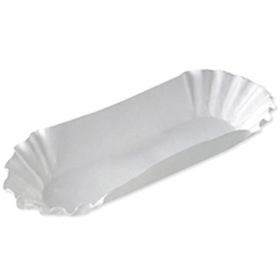 Dixie Medium Weight Fluted Hot Dog Trays, Paper, White,