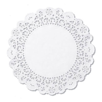 Hoffmaster Brooklace Lace Doilies, Round, 6&quot;, White