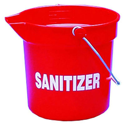Impact Deluxe Heavy-Duty Sanitizer Bucket, 10 qt, Red,
