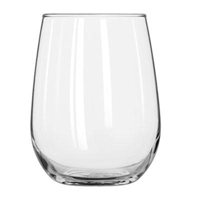 Libbey Stemless Wine Glasses, 17 oz, Clear, White Wine