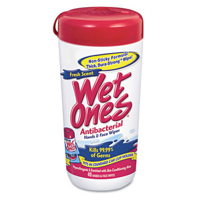 Wet Ones Antibacterial Moist Towelettes, 5 x 7 1/2, White