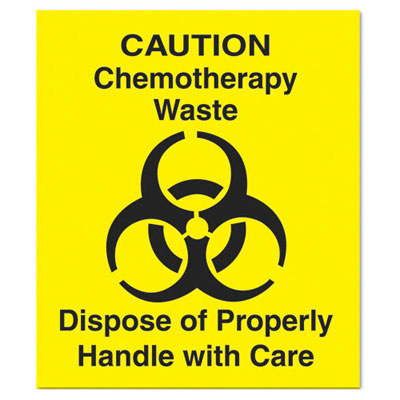 Rubbermaid Commercial Medical Decal, &quot;Chemotherapy Waste&quot;,
