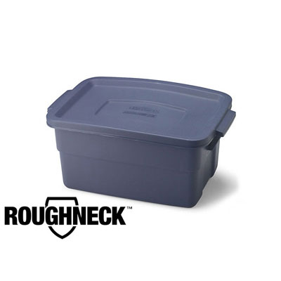 Rubbermaid Roughneck Storage Box, 3gal, Steel Gray