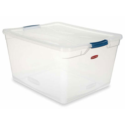 Rubbermaid Clever Store Basic Latch Container, 3.75gal,