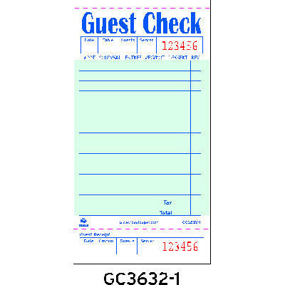 Royal Guest Check Book, 3 1/2 x 6 7/10