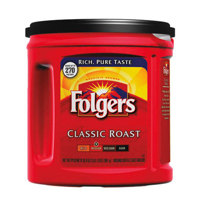 Folgers Coffee, Classic Roast Regular, Ground, 33.9 oz., Can
