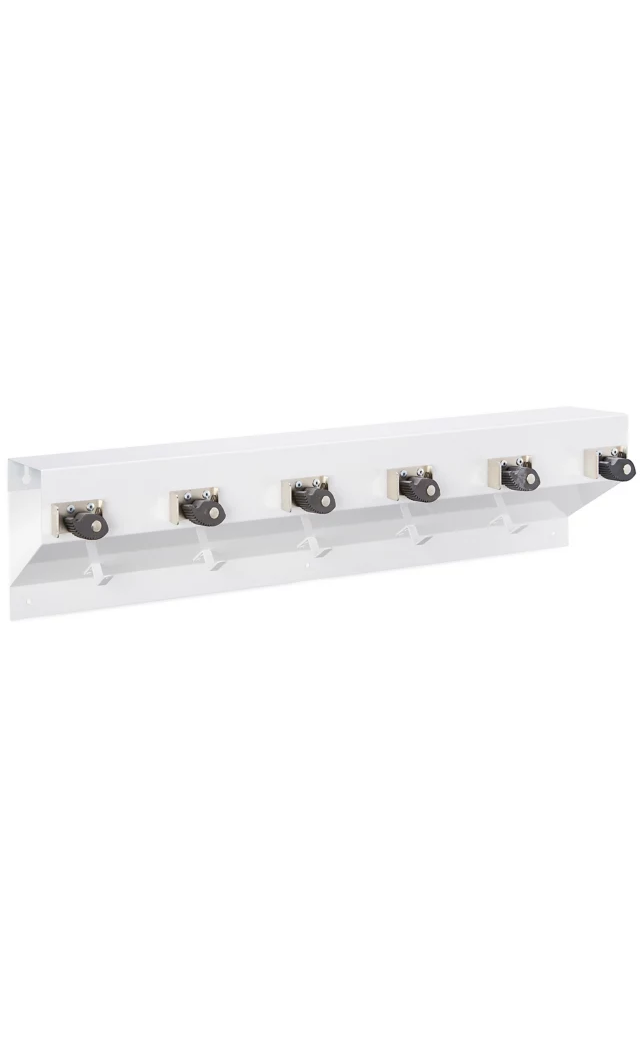 Standard Mop/Broom  Holder-White with Shelf