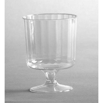 WNA Classic Crystal Plastic Wine Glasses on Pedestals, 5
