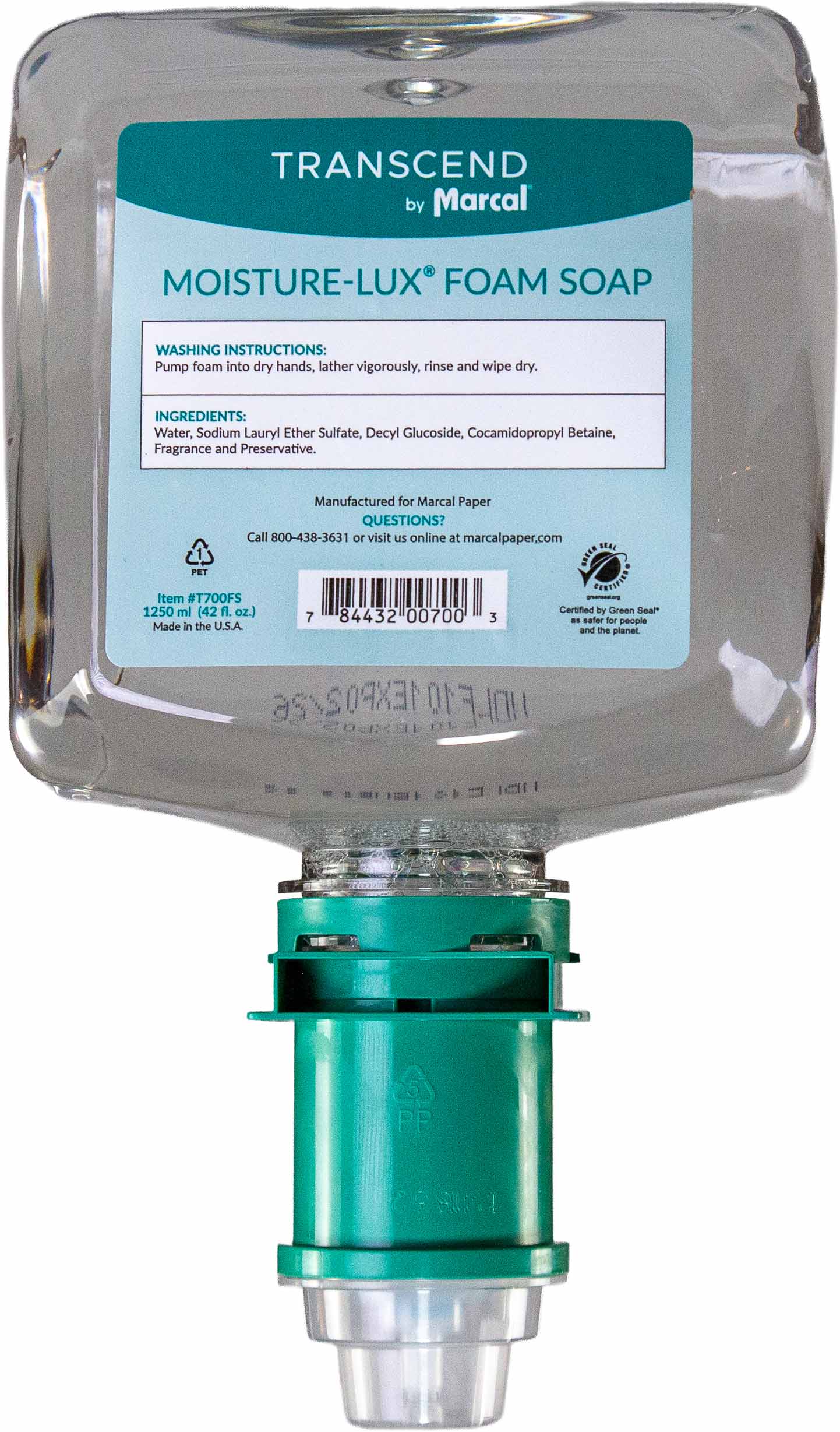 Marcal Transcend Foam Soap -  Dye Free - 1250 ml/unit - 4 